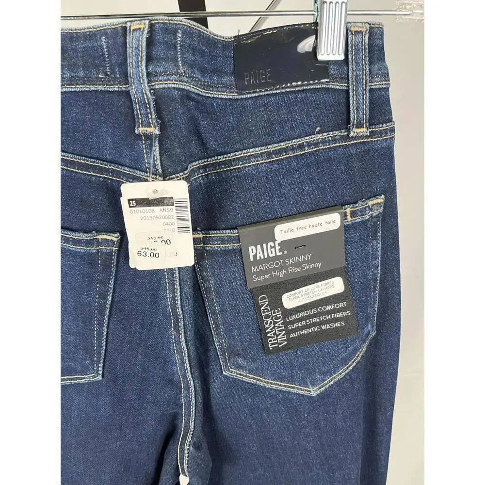 Paige Margot Skinny High Rise Cropped Ankle Skinny Jeans Blue Size 25 - Picture 5 of 5
